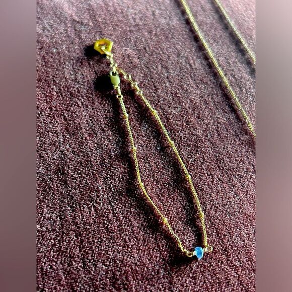 Gold and Blue Pendant Necklace & bracelet - Picture 6 of 7